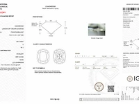 Diamant - 1.02 karaat kussenvorm geslepen diamant (gecertificeerd) - afbeelding 3 van  5