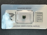 Diamant - 1.03 carat groene diamant (gecertificeerd) - afbeelding 2 van  5