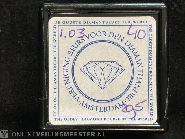 Diamant - 1.03 karaat echte diamant (gecertificeerd) - afbeelding 2 van  2