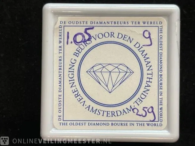 Diamant - 1.05 karaat echte diamant (gecertificeerd) - afbeelding 2 van  2