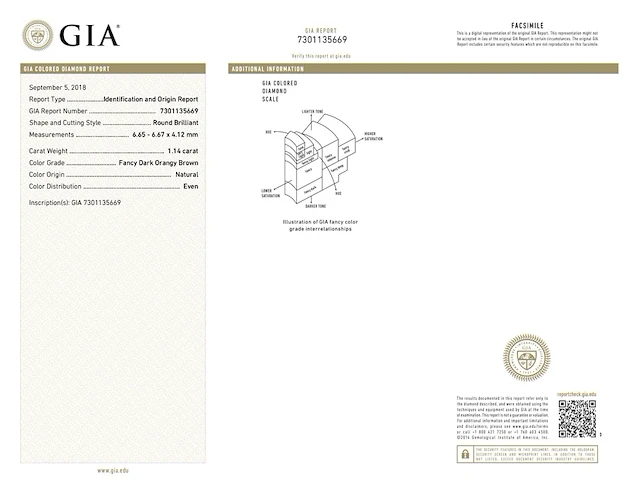 Diamant - 1.14 carat echte fancy gekleurde diamant (gia gecertificeerd) - afbeelding 3 van  6