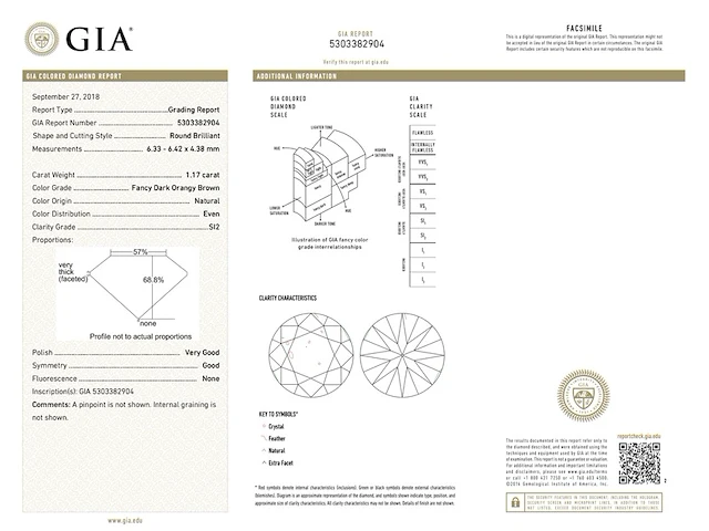 Diamant - 1.17 carat echte fancy gekleurde diamant (gia gecertificeerd) - afbeelding 3 van  6