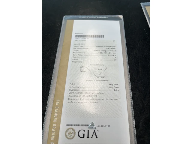 Diamant - 1.26 carat echte diamant (gecertificeerd) - afbeelding 4 van  4