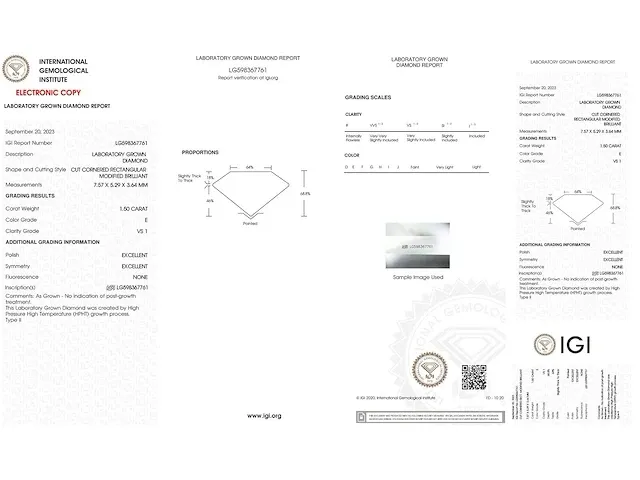 Diamant - 1.50 karaat diamant (gecertificeerd) - afbeelding 3 van  4