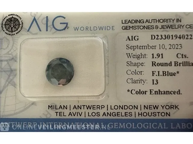 Diamant - 1.91 karaat echte diamant (gecertificeerd) - afbeelding 2 van  8