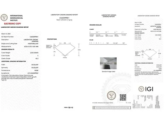 Diamant - 2.00 karaat diamant (igi gecertificeerd) - afbeelding 3 van  4