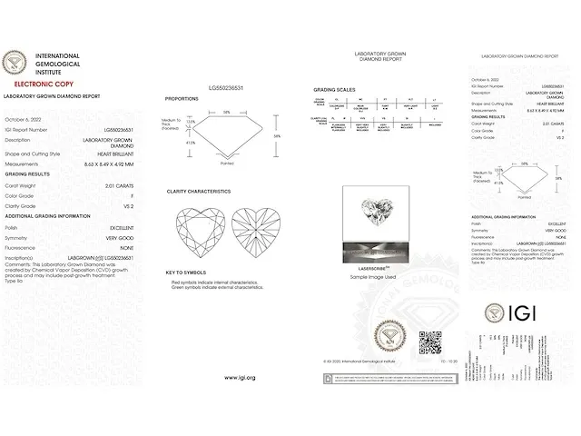 Diamant - 2.01 karaat diamant (gecertificeerd) - afbeelding 3 van  3