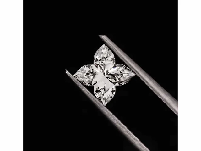 Diamant - circa 1,00 carat - flower cut geslepen diamant (gecertificeerd) - afbeelding 1 van  4