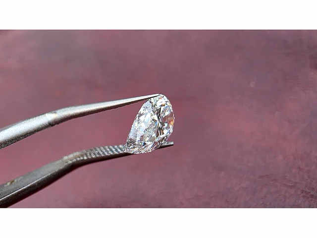 Diamant - circa 1,00 carat - pear geslepen diamant (gecertificeerd) - afbeelding 2 van  13