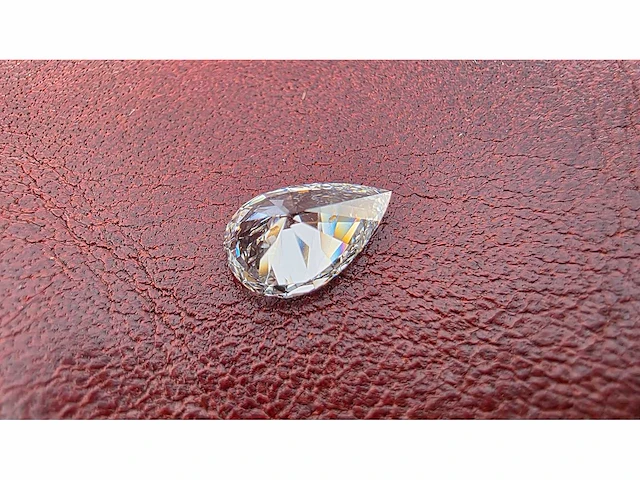Diamant - circa 1,00 carat - pear geslepen diamant (gecertificeerd) - afbeelding 12 van  13