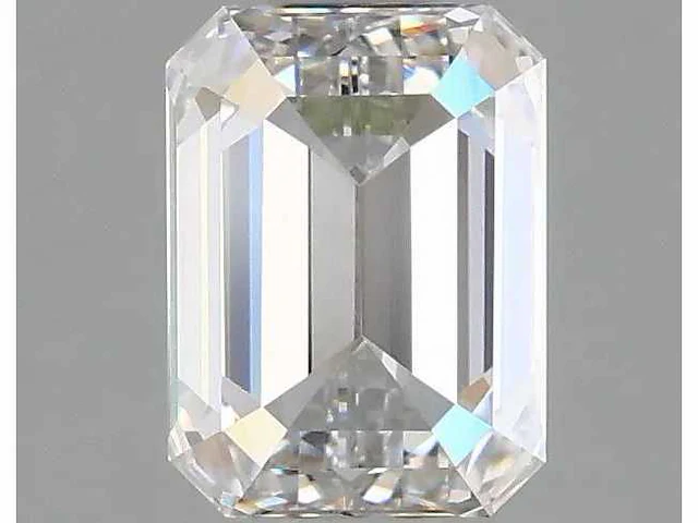 Diamant - circa 1,50 carat - emerald geslepen diamant (gecertificeerd) - afbeelding 1 van  8