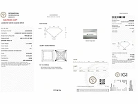 Diamant - circa 1,50 carat - princess geslepen diamant (gecertificeerd) - afbeelding 8 van  8