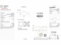 Diamant - circa 1,50 carat - princess geslepen diamant (gecertificeerd) - afbeelding 8 van  8