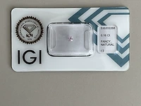 Diamant – 0.16ct (igi gecertificeerd), natural fancy light pink - afbeelding 2 van  3