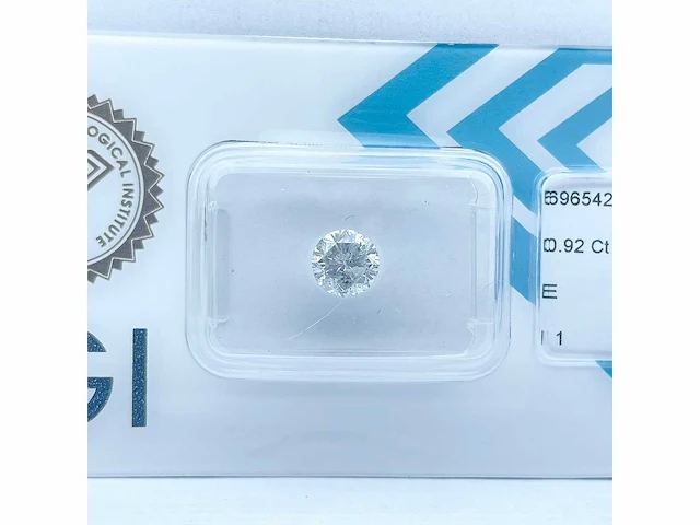 Diamant 0,92 crt. naturel kleur e met certificaat - afbeelding 5 van  5