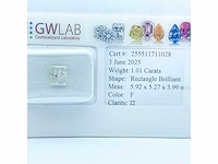 Diamant 1,01 crt. naturel kleur f - afbeelding 4 van  5