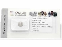 Diamant 1,06 crt. naturel met certificaat - afbeelding 6 van  8