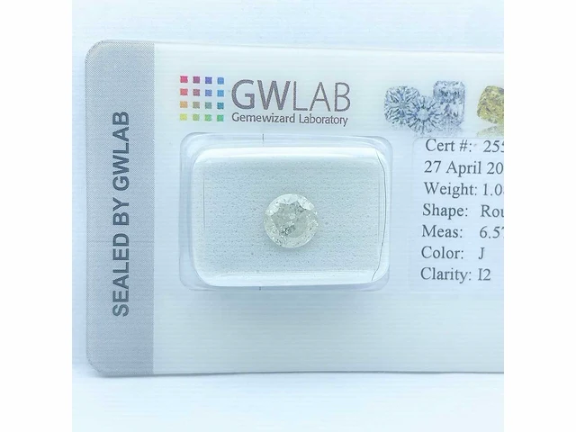 Diamant 1,08 crt. naturel kleur j - afbeelding 3 van  5