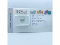Diamant 1,49 crt. naturel kleur f - afbeelding 1 van  5
