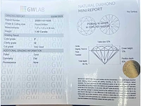 Diamant 1,49 crt. naturel kleur f - afbeelding 2 van  5