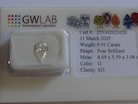 Diamant, natuurlijke diamant 0.91 ct - afbeelding 1 van  4