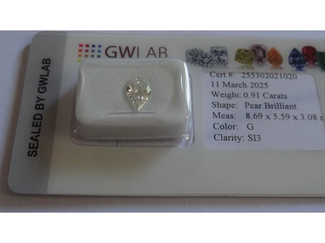 Diamant, natuurlijke diamant 0.91 ct - afbeelding 2 van  4