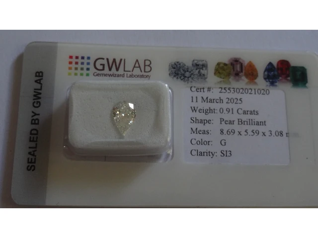 Diamant, natuurlijke diamant 0.91 ct - afbeelding 3 van  4