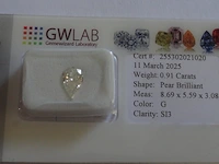 Diamant, natuurlijke diamant 0.91 ct - afbeelding 4 van  4