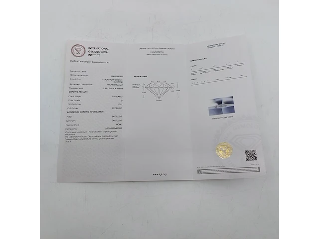 Diamant round brilliant - 1.55ct ( igi gecertificeerd ) - afbeelding 3 van  14