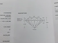 Diamant round brilliant - 1.55ct ( igi gecertificeerd ) - afbeelding 5 van  14