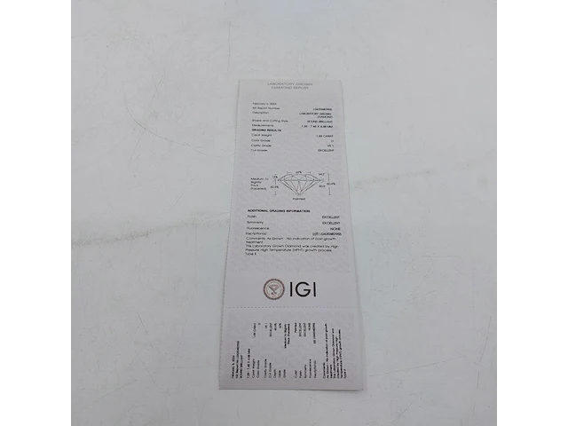 Diamant round brilliant - 1.55ct ( igi gecertificeerd ) - afbeelding 14 van  14
