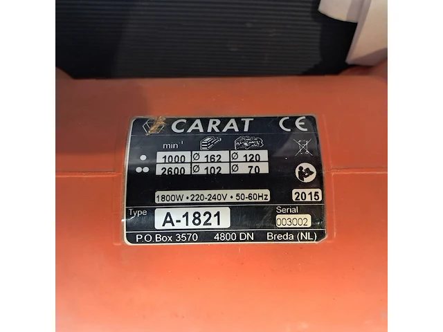 Diamantboormachine - 75mm - 230v, carat, a1821n, 2015 - afbeelding 13 van  13