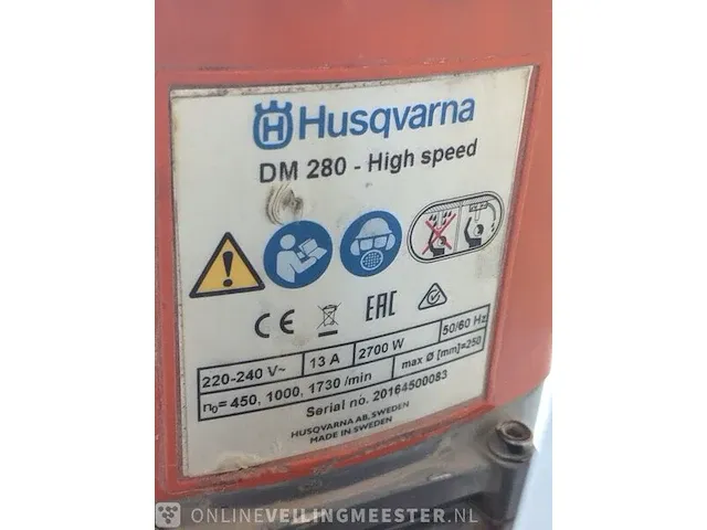 Diamantboormachine met statief husqvarna, dm280 & ds150, bouwjaar 2017 - afbeelding 10 van  11