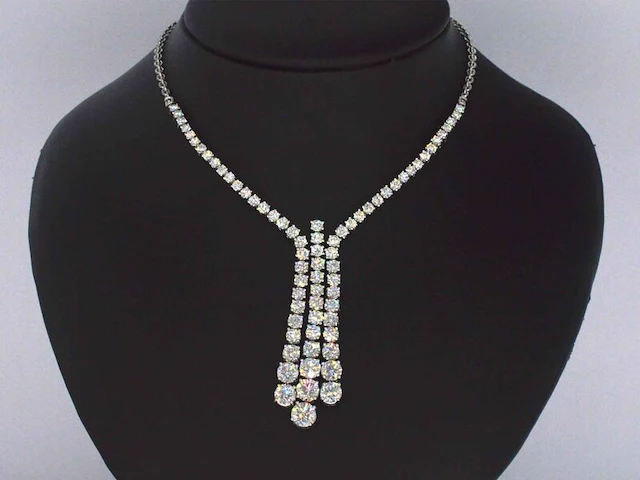 Diamanten collier met 7.50 carat aan zeer hoge kwaliteit briljanten - afbeelding 1 van  12
