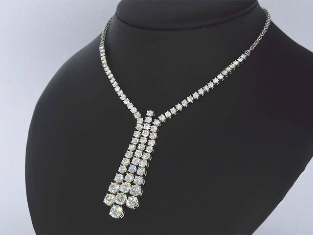 Diamanten collier met 7.50 carat aan zeer hoge kwaliteit briljanten - afbeelding 5 van  12