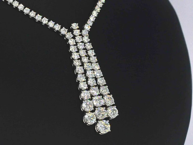 Diamanten collier met 7.50 carat aan zeer hoge kwaliteit briljanten - afbeelding 6 van  12