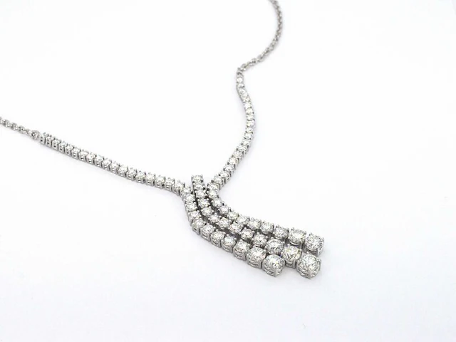 Diamanten collier met 7.50 carat aan zeer hoge kwaliteit briljanten - afbeelding 7 van  12