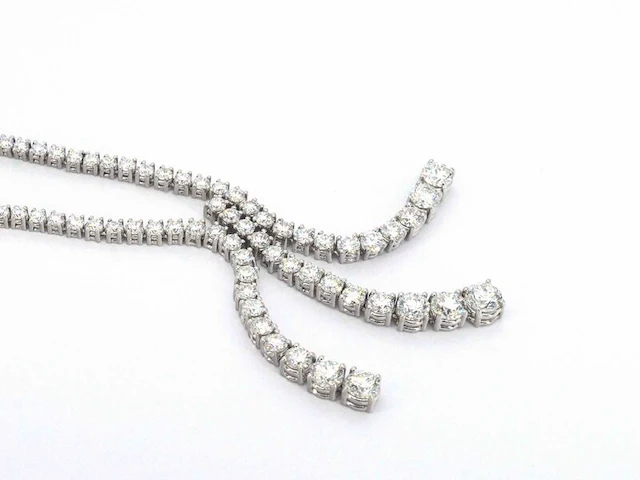 Diamanten collier met 7.50 carat aan zeer hoge kwaliteit briljanten - afbeelding 9 van  12