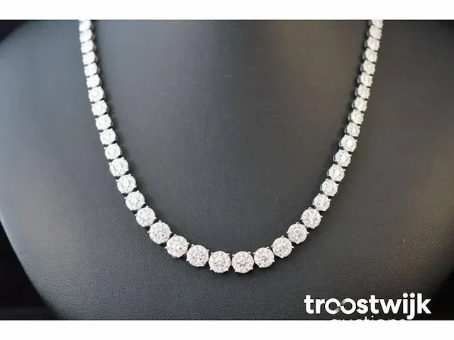 Diamanten collier met 800 briljant geslepen diamanten 12.00 carat - afbeelding 1 van  5