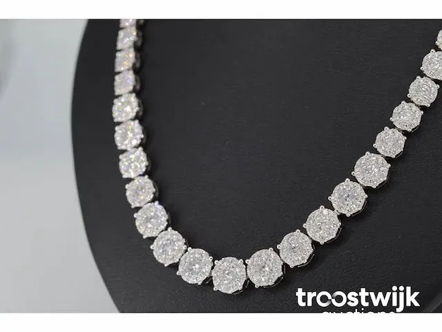 Diamanten collier met 800 briljant geslepen diamanten 12.00 carat - afbeelding 3 van  5