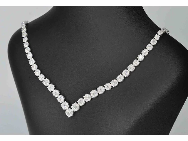 Diamanten collier met 850 briljant geslepen diamanten 8.00 carat - afbeelding 2 van  8
