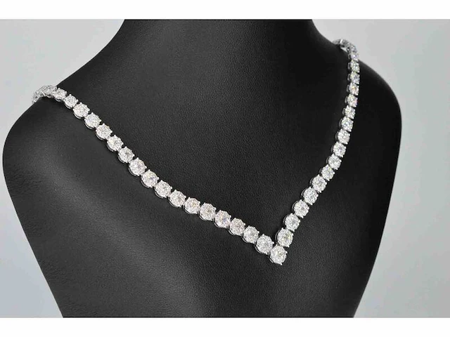 Diamanten collier met 850 briljant geslepen diamanten 8.00 carat - afbeelding 3 van  8