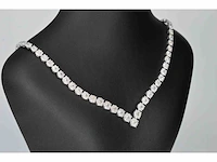 Diamanten collier met 850 briljant geslepen diamanten 8.00 carat - afbeelding 3 van  8