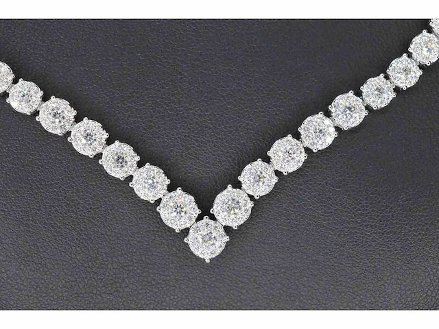 Diamanten collier met 850 briljant geslepen diamanten 8.00 carat - afbeelding 4 van  8