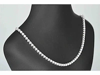Diamanten tennis collier met 107 briljant geslepen diamanten - afbeelding 2 van  4