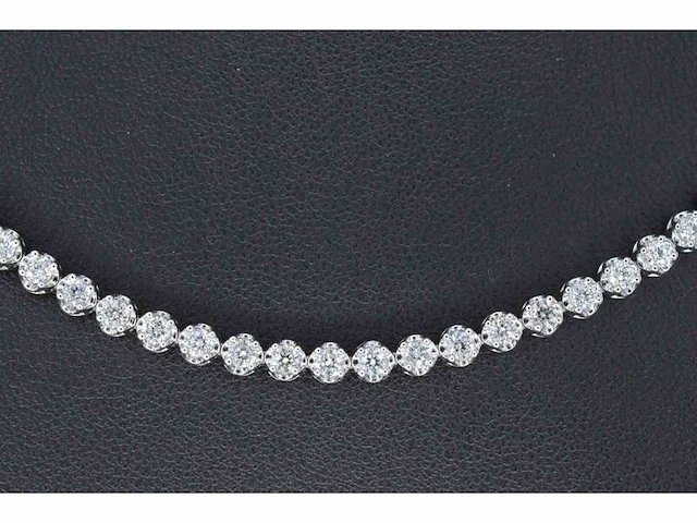 Diamanten tennis collier met 107 briljant geslepen diamanten - afbeelding 3 van  4