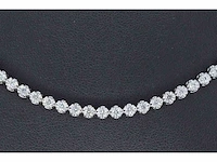 Diamanten tennis collier met 107 briljant geslepen diamanten - afbeelding 3 van  4