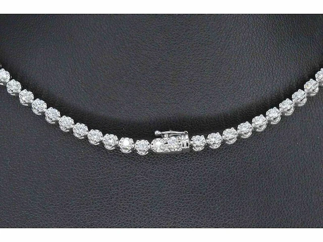 Diamanten tennis collier met 107 briljant geslepen diamanten - afbeelding 4 van  4