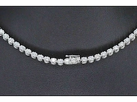 Diamanten tennis collier met 107 briljant geslepen diamanten - afbeelding 4 van  4
