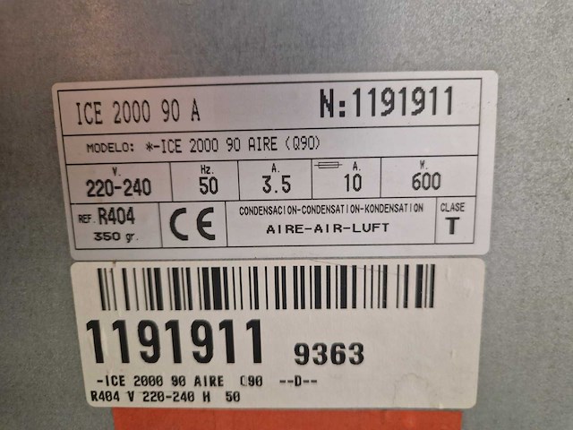 Diamond - ice 2000 90 aire - ijsblokjes machine - afbeelding 3 van  3